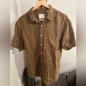 Billy Reid Short Sleeve Linen Shirt
